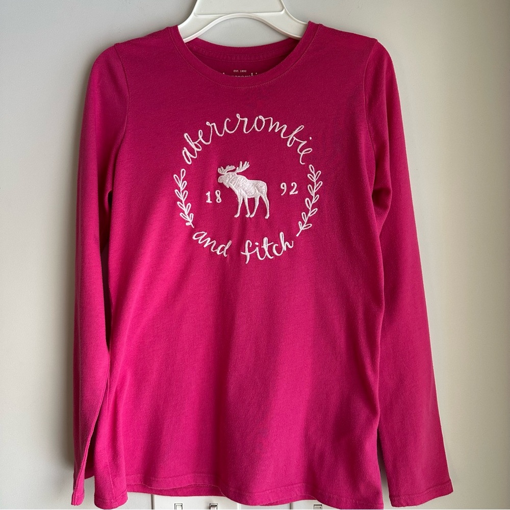 Abercrombie & Fitch girls long sleeve shirt size 15/16 with embroidered moose